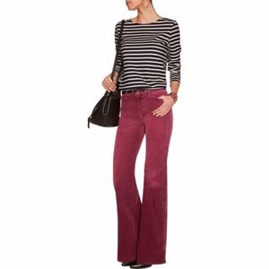 Current/Elliott Girl Crush Maroon Corduroy Flares